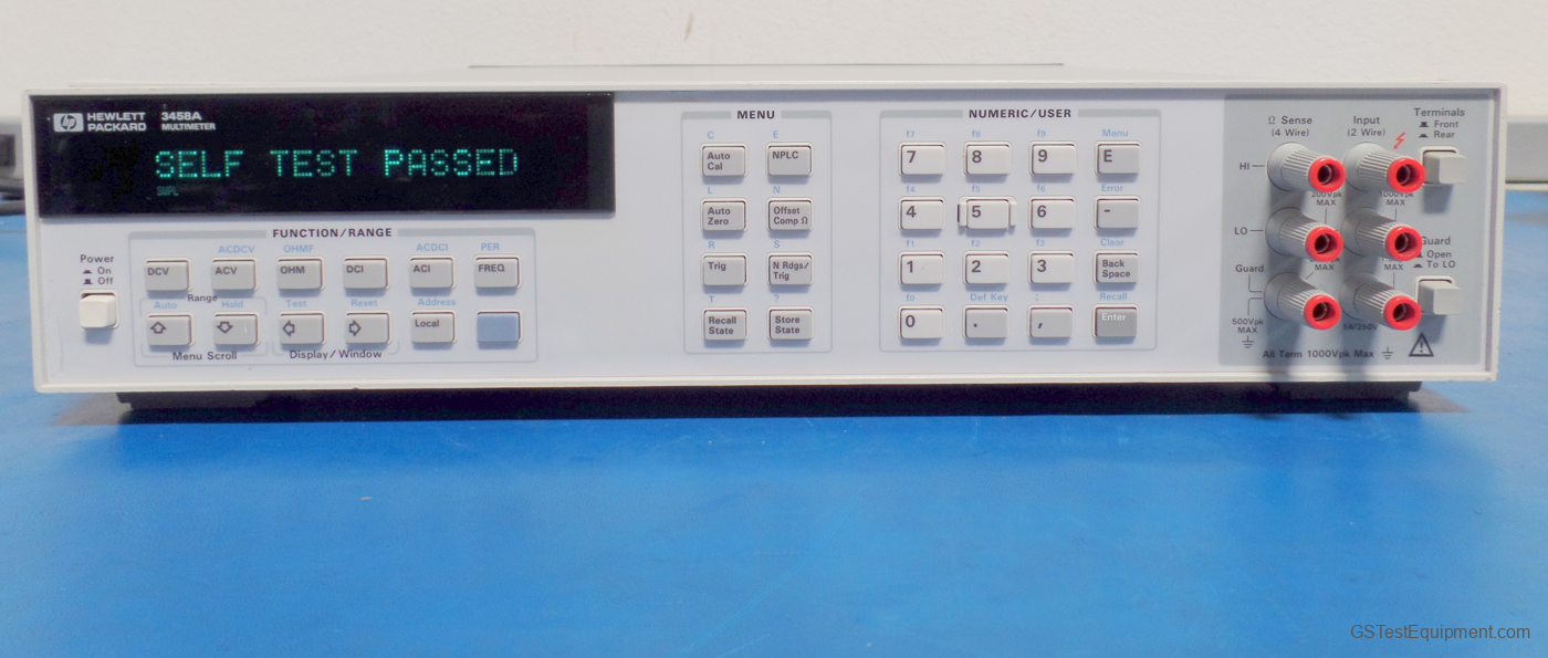 HP / Keysight / Agilent 3458A Multimeters - front view