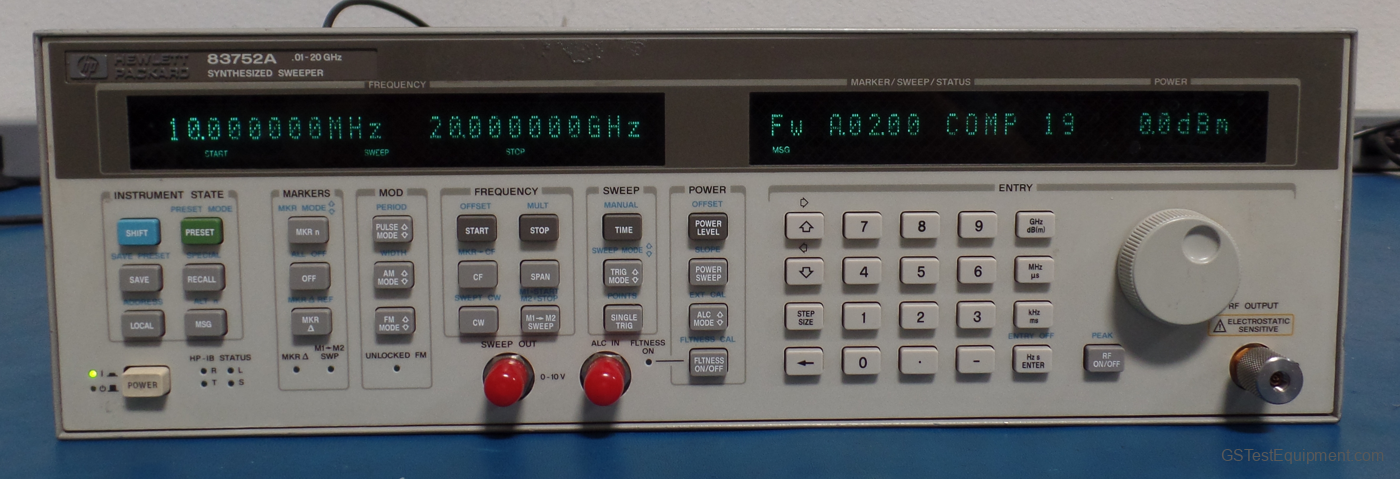 HP / Keysight / Agilent 83752A Signal Gen/Synthesizers/Sweepers - front view
