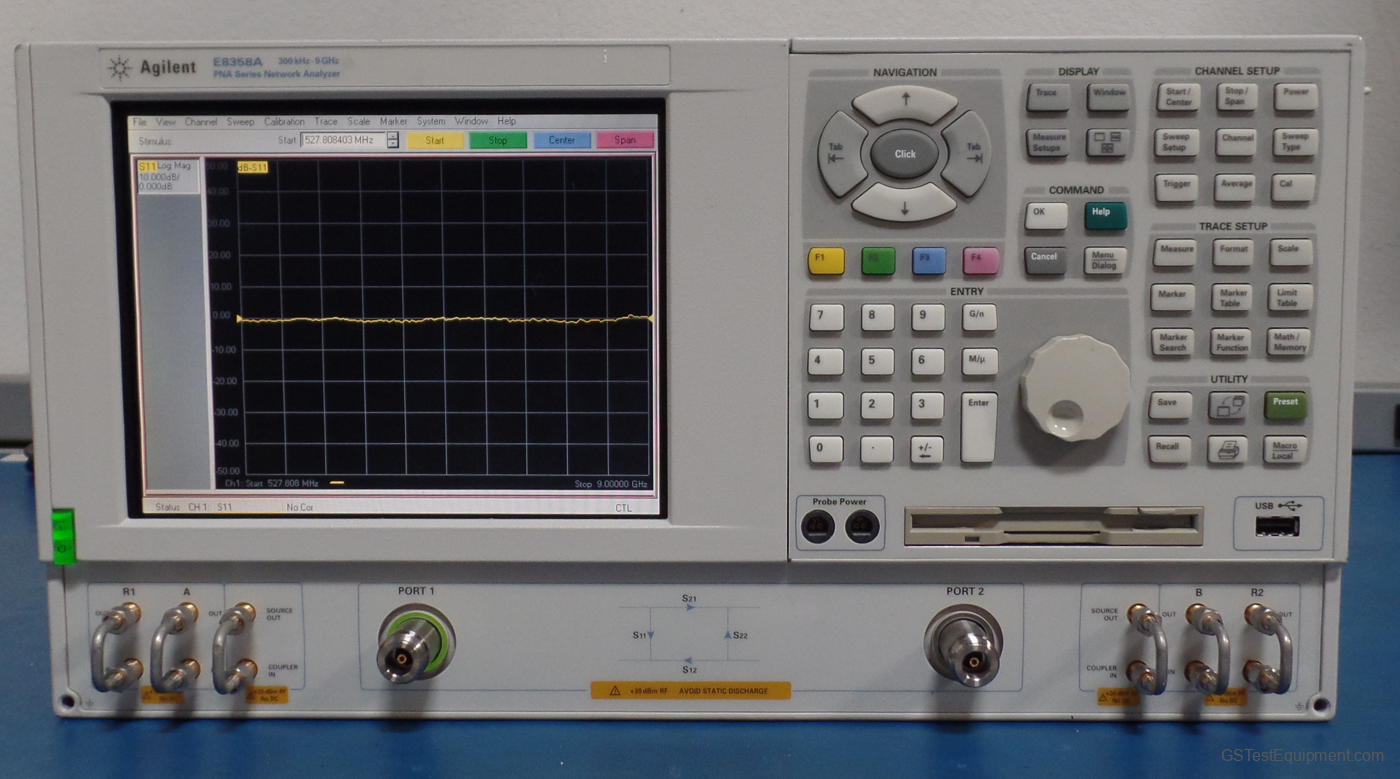 HP / Keysight / Agilent E8358A Network Analyzers - front view