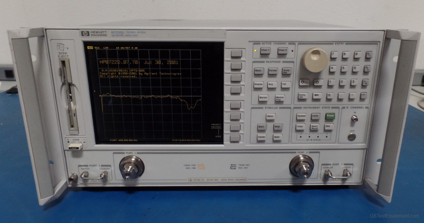 HP / Keysight / Agilent 8722D Network Analyzers - front view