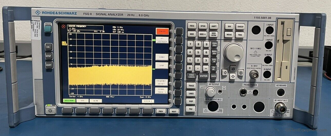 Rohde and Schwarz FSQ8 Spectrum Analyzers - front view