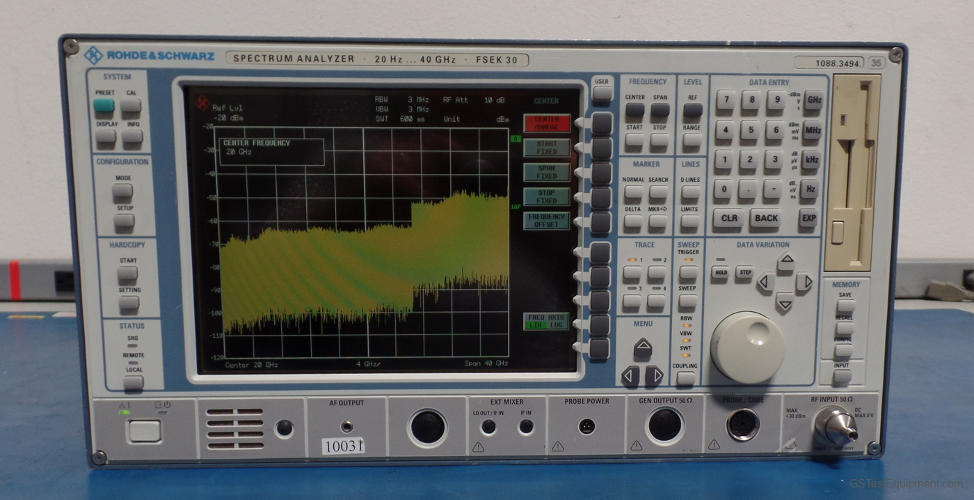 Rohde and Schwarz FSEK30-B4-B5-B7-B15-B17-B23   Spectrum Analyzers - front view
