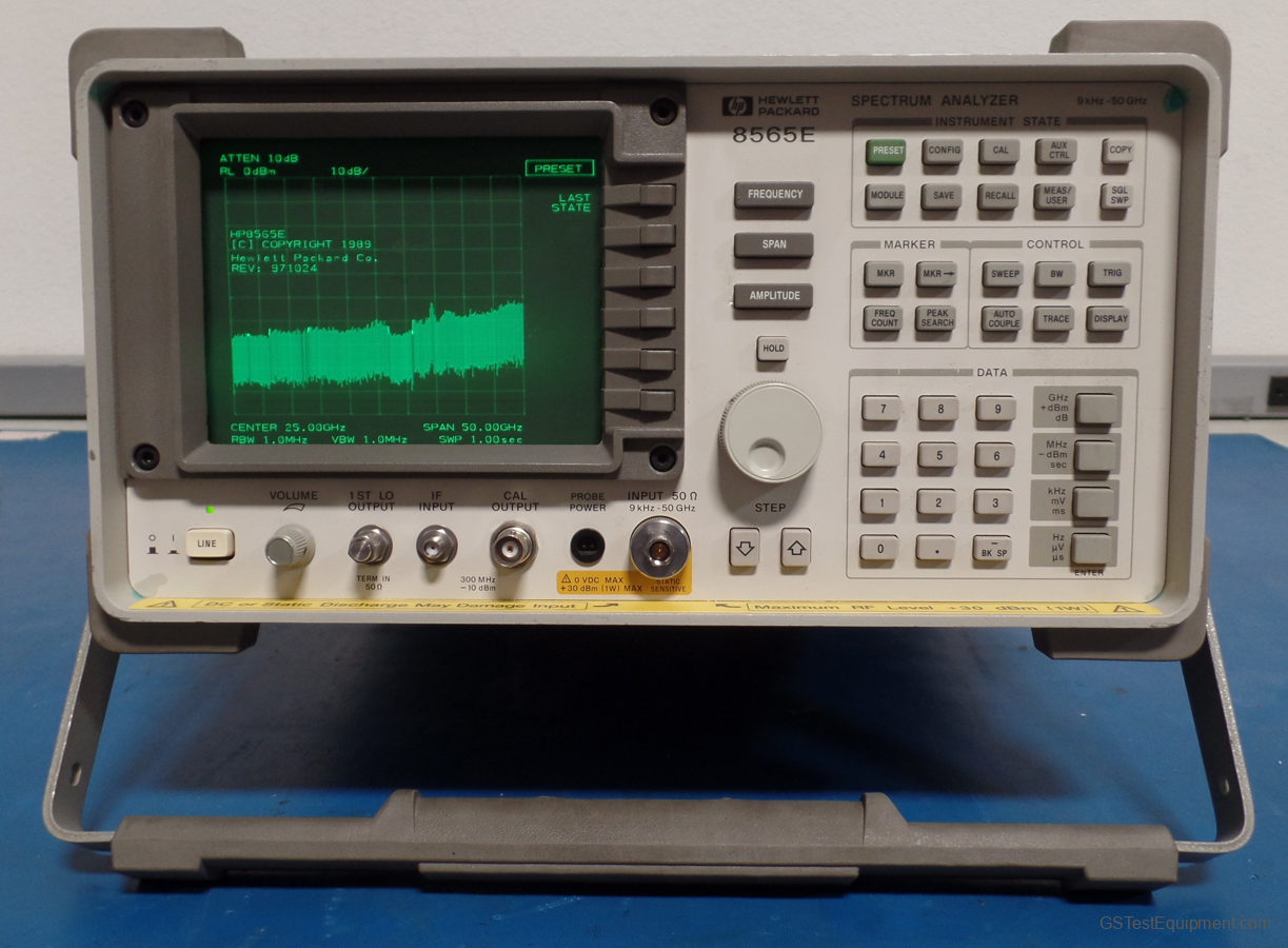 HP / Keysight / Agilent 8565E-007-008 Spectrum Analyzers - front view
