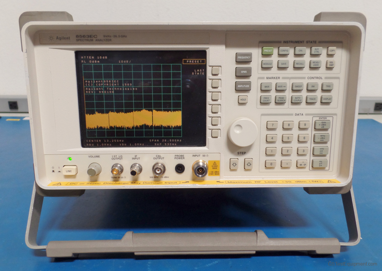 HP / Keysight / Agilent 8563EC-001-007 Spectrum Analyzers - front view