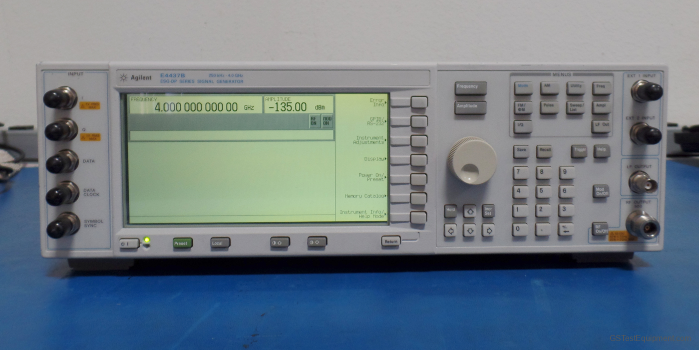 HP / Keysight / Agilent E4437B-UN8-UN9-UND-UN5 Signal Generators - front view