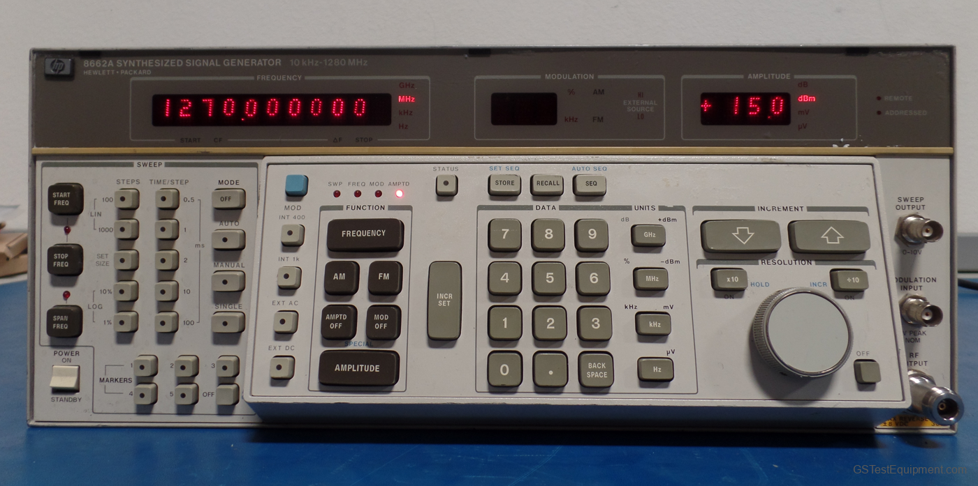 HP / Keysight / Agilent 8662A Signal Generators - front view
