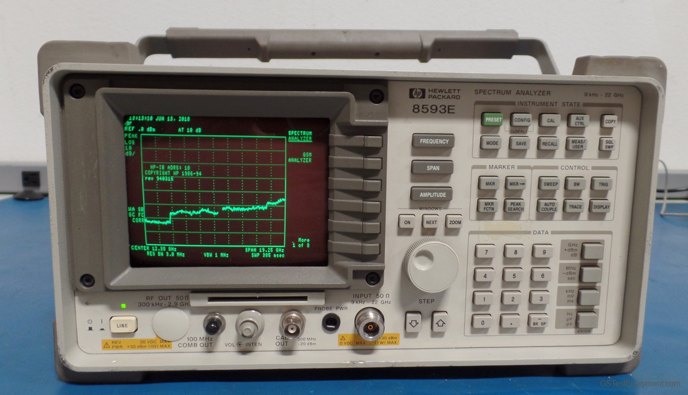 HP / Keysight / Agilent 8593E Spectrum Analyzers - front view