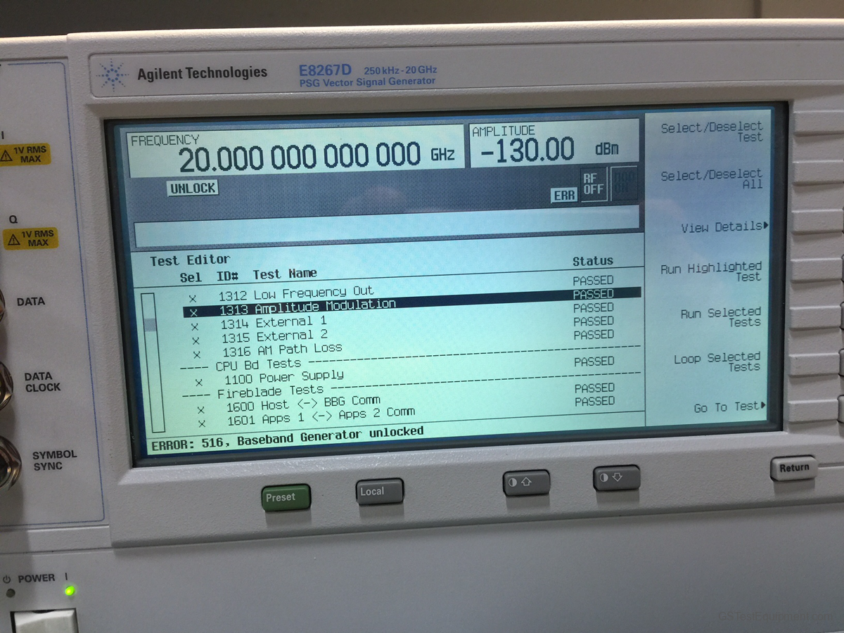HP / Keysight / Agilent E8257D  Signal Generators - front view