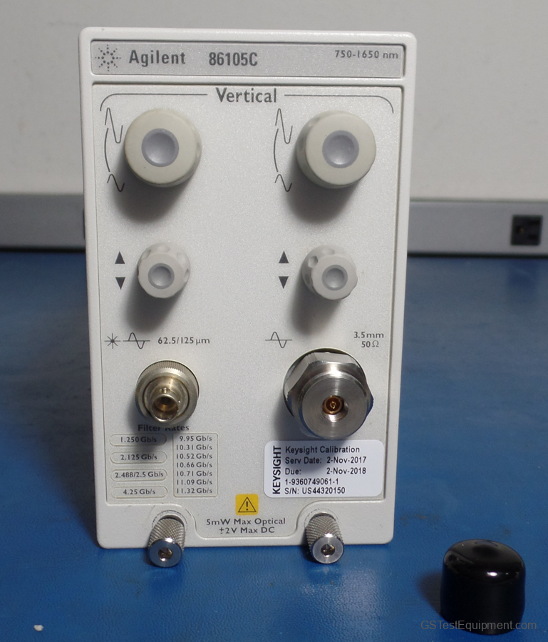 HP / Keysight / Agilent 86105C Optical Power Meters - front view