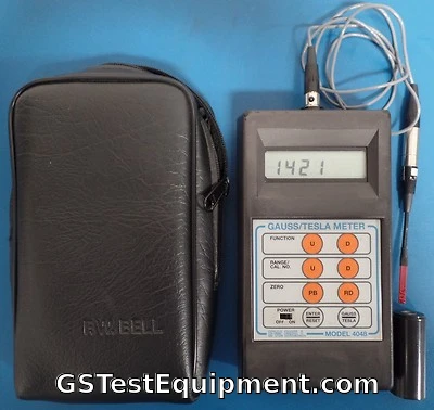 FW Bell 4048 Gauss/Tesla Meter w/ T-4048-001 Probe, Zero Gauss Chamber, & Case