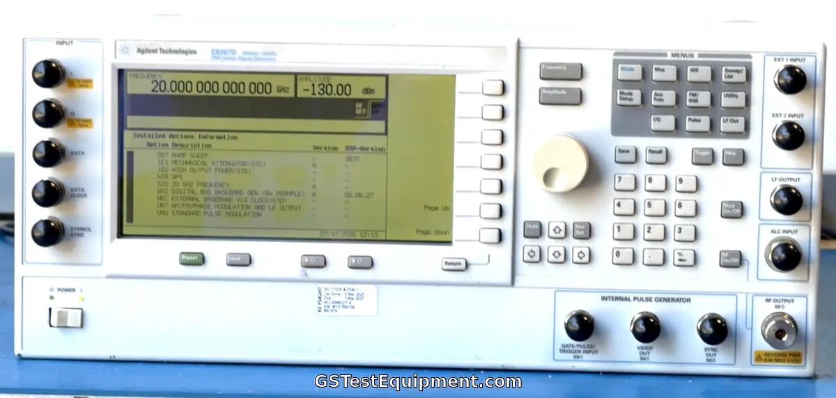 Agilent E8267D PSG Vector Signal Generator 20GHz 007/1E1/1EU/409/602/HEX/UNT/UNU