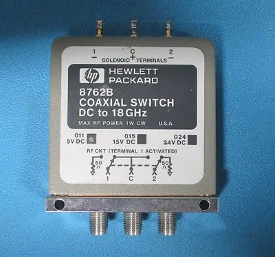 HP Agilent 8762B Coaxial Switch, DC to 18 GHz, SPDT Option 024