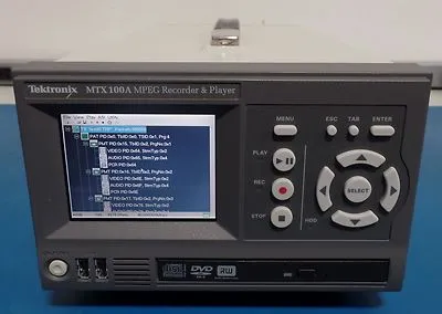 Tektronix MTX100A MPEG Recorder & Player w/ Sample Streams Software & Option 01