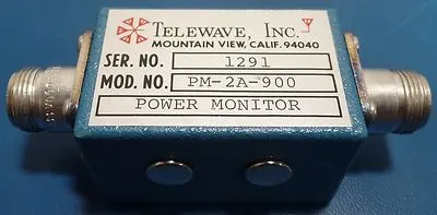 Telewave PM-2A-900 Dual Direction RF Power Monitor w/ N (f) Connectors, 900 MHz